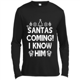 Santa's Coming I Know Him Shirt Santa Ugly Christmas T-Shirt Funny Santa Christmas