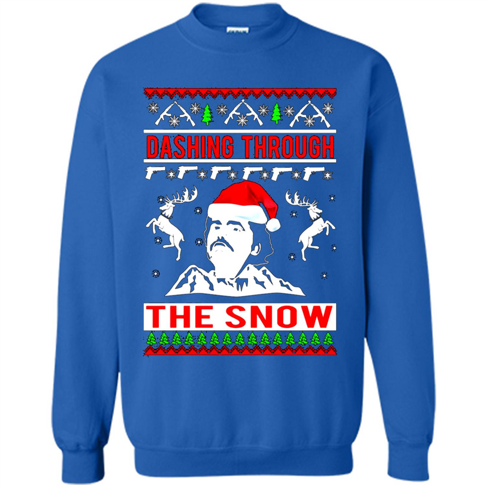 Narcos dashing through the snow Christmas sweatshirt PINGPONG