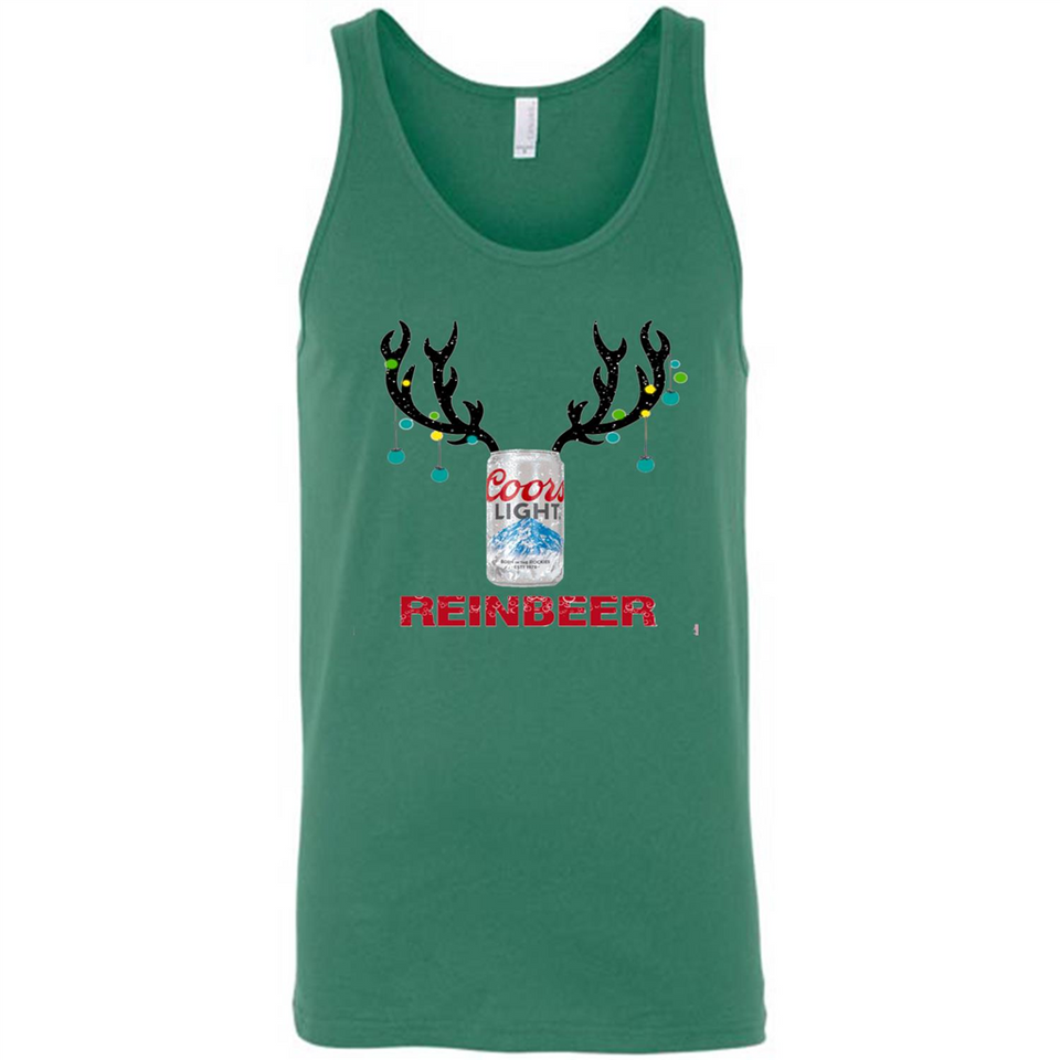 Coors Light Reinbeer Funny Beer Reindeer Christmas Sweatshirt - Canvas Unisex Tank
