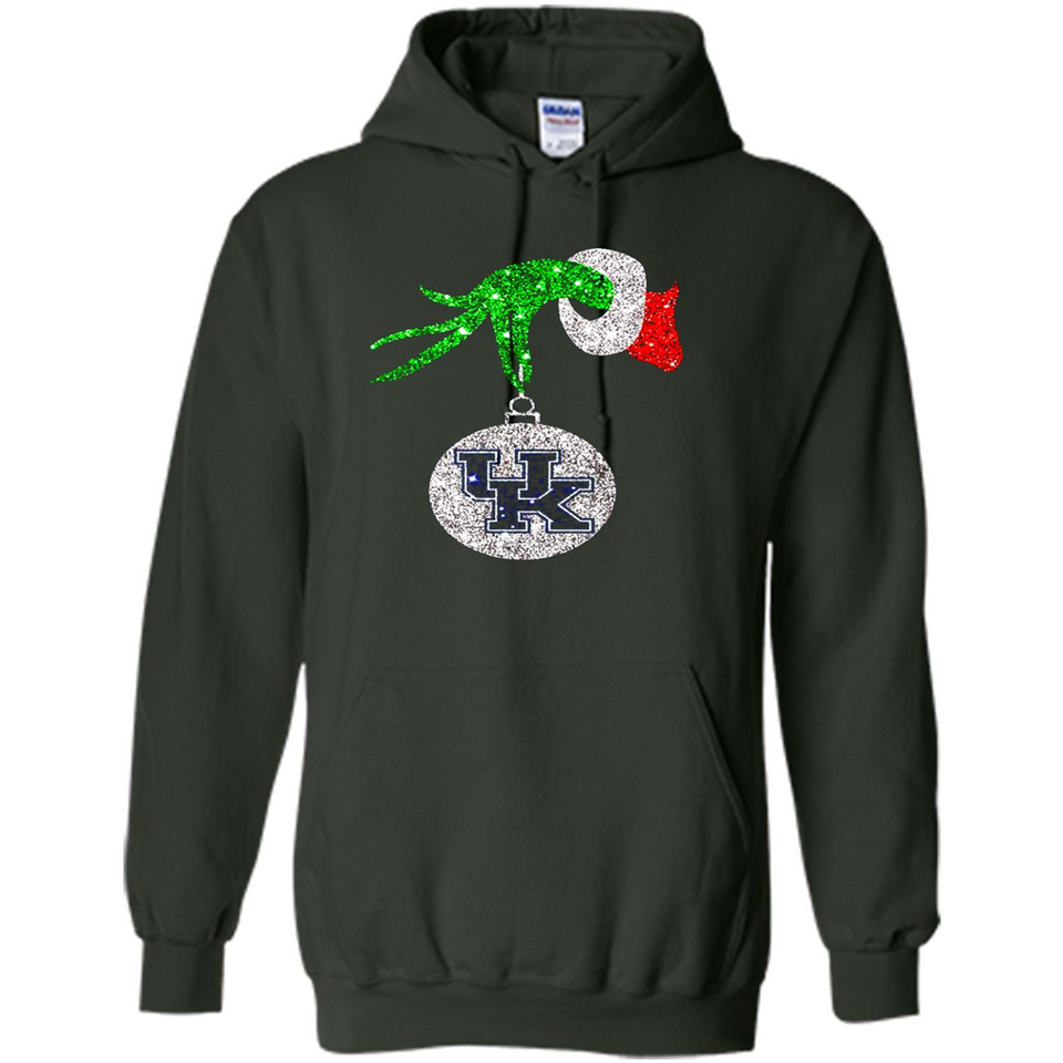 Amazing shirt Kentucky Wildcats Glitter Grinch Monogram Ornament Christmas Gift - Hoodie