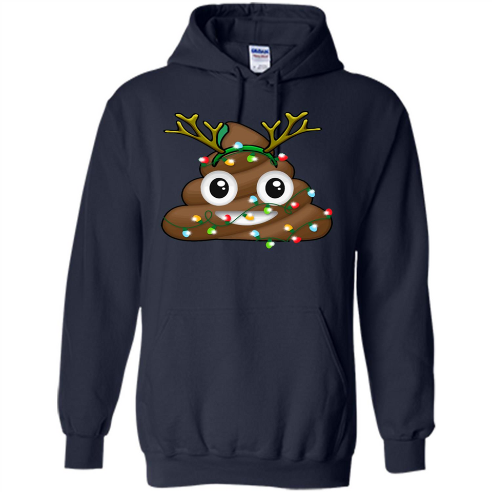 Reindeer Poop Emoji Cute Merry Christmas T-Shirt - Hoodie