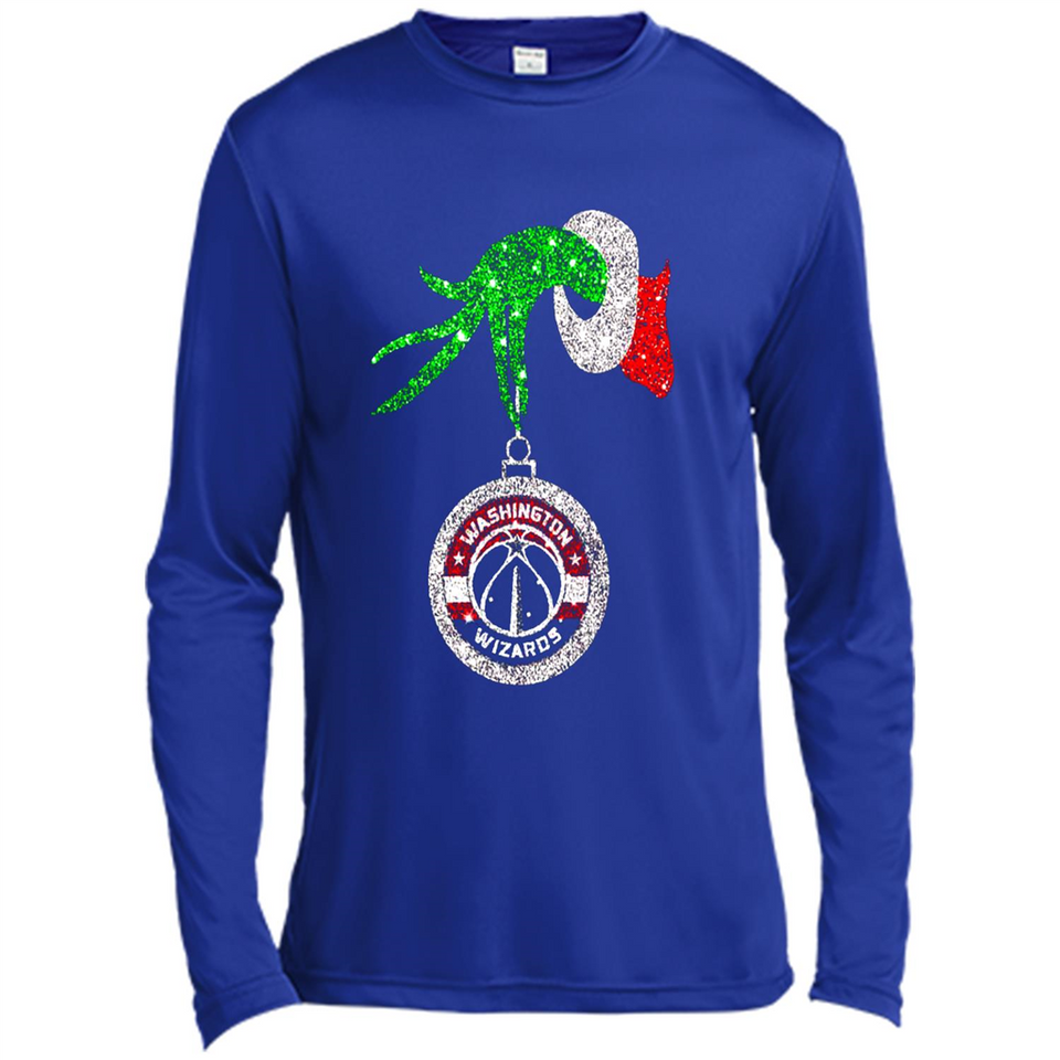Funny Washington Wizards Glitter Grinch Monogram Ornament Christmas - Canvas Long Sleeve T-Shirt