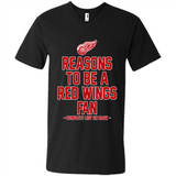 Reasons to be a Detroit Red Wings Fan Complete List on Back - Men's V-Neck
