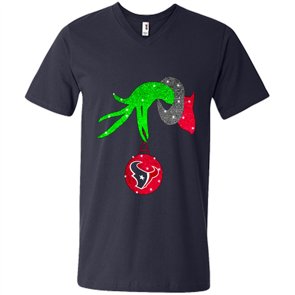 GRINCH HAND HOLDING HOUSTON TEXANS GLITTER CHRISTMAS PINGPONG