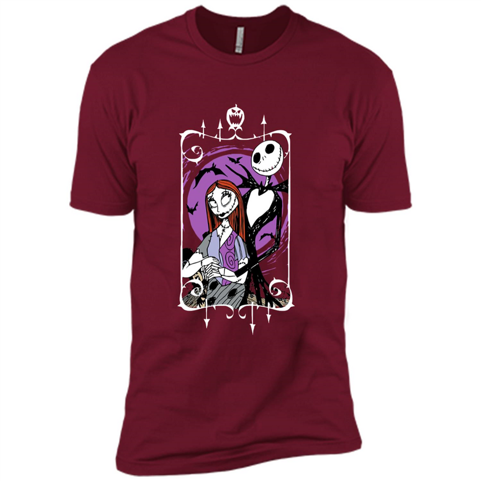 Disney Nightmare Before Christmas Jack And Sally T-Shirt - Premium Short Sleeve T-Shirt