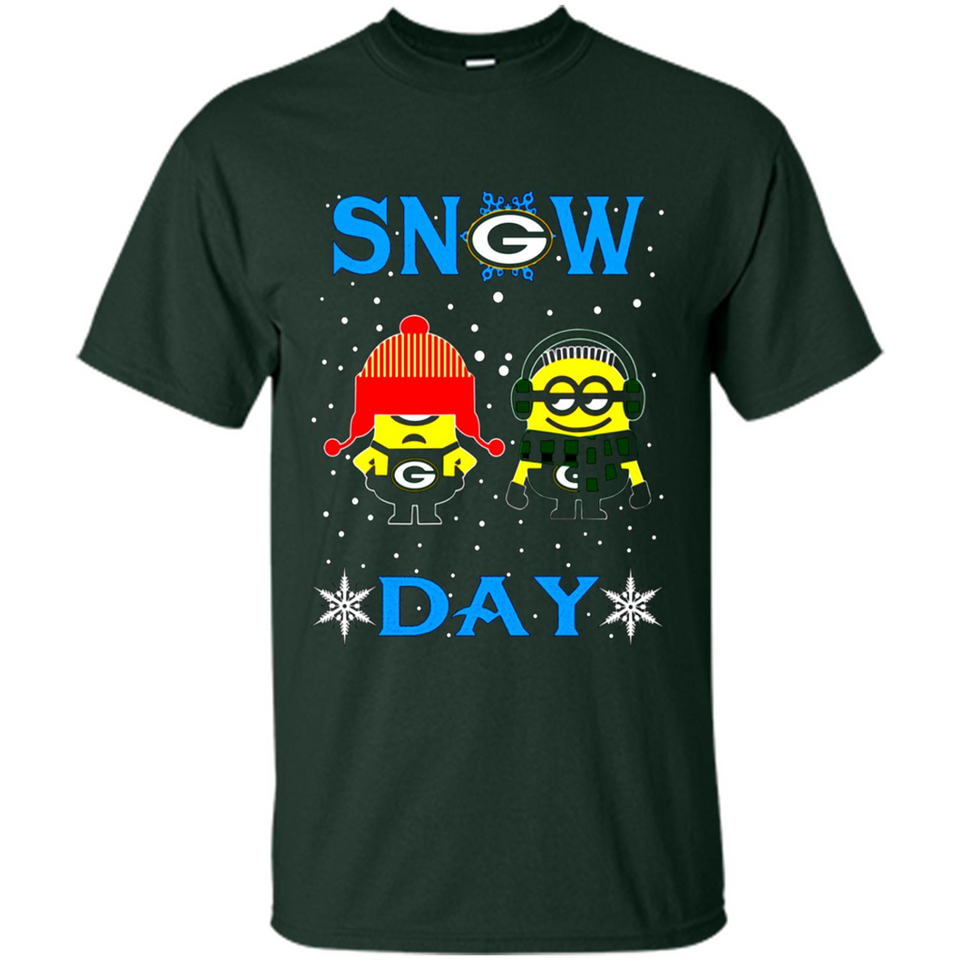 Snow Day Shirt For Green Bay Packers Vs Minion Fans pingpong