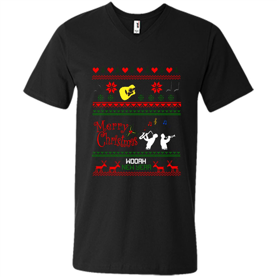 Music Ugly Christmas SweatShirt - Men's V-Neck