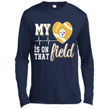 Pittsburgh Steelers Football My Heart is on that Field - Canvas Long Sleeve T-Shirt