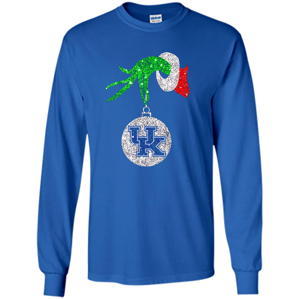 Amazing shirt Kentucky Wildcats Glitter Grinch Monogram Ornament Christmas Gift - Long Sleeve T-Shirt