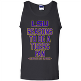 Reasons to be a LSU Tigers Fan Complete List on Back - Funny - Tank Top