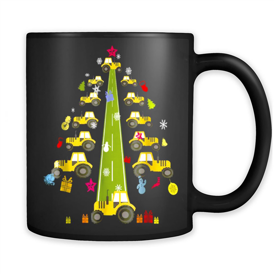 Tractor Car Christmas Tree T-shirt For Drivers