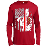 Paradise California Firefighter Thin Red Line Funds Youth T-Shirt PINGPONG - Canvas Long Sleeve T-Shirt