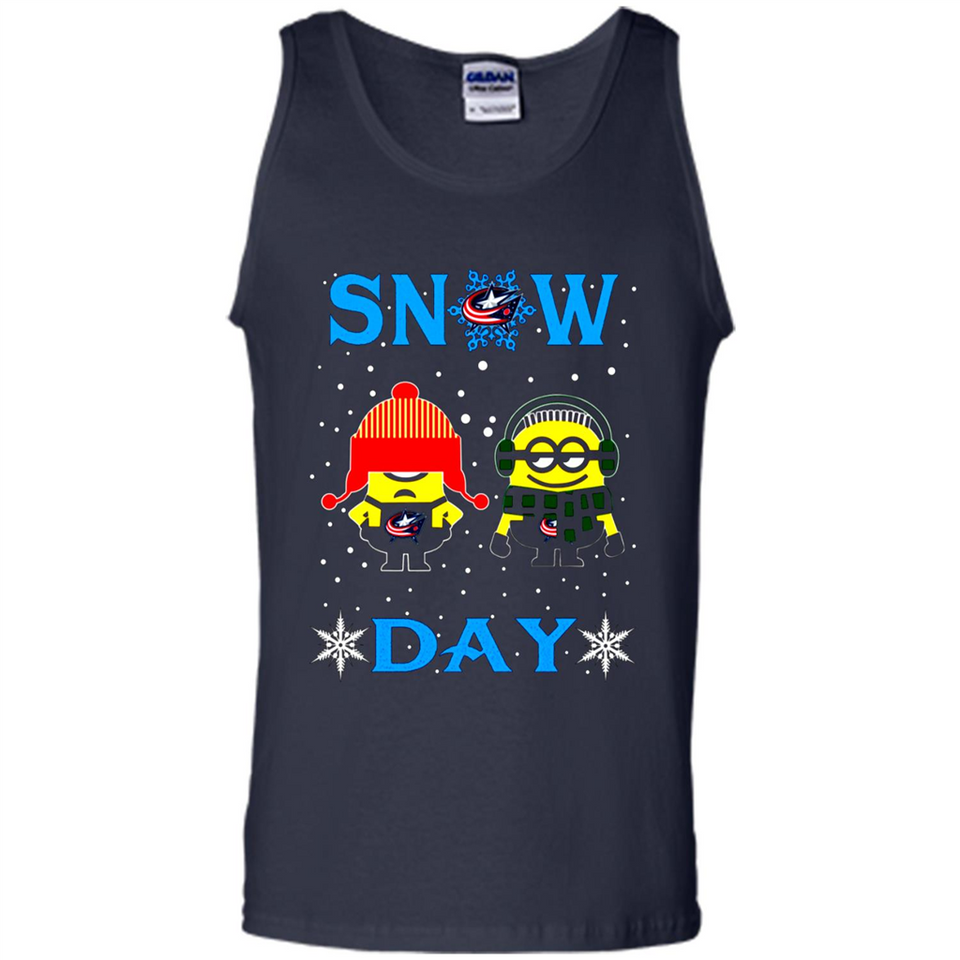 Snow Day Shirt For Columbus Blue Jackets Vs Minion Fans pingpong