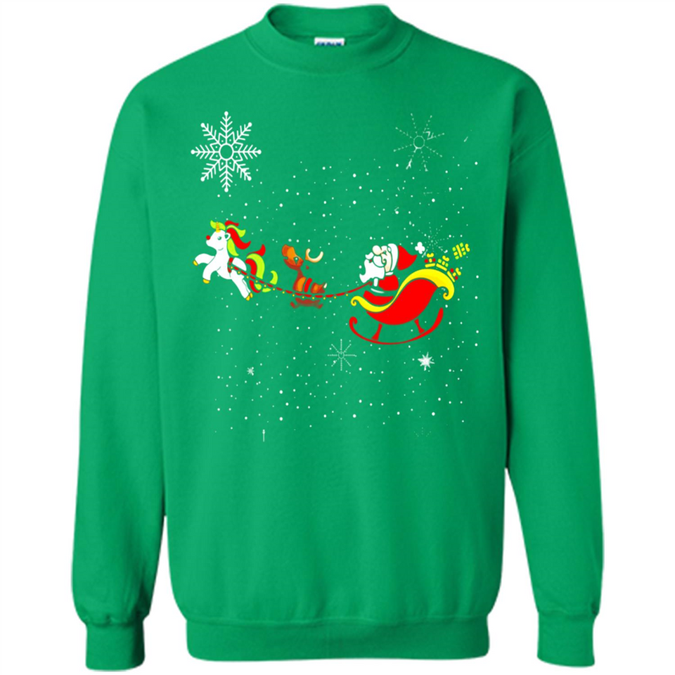 Christmas Unicorn Rudolph and Santa - Sweatshirt