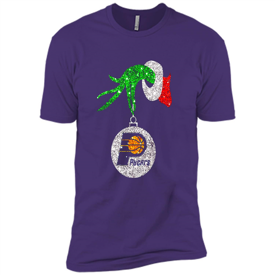 Amazing tee Indiana Pacers Glitter Grinch Monogram Ornament Christmas Gift - Premium Short Sleeve T-Shirt