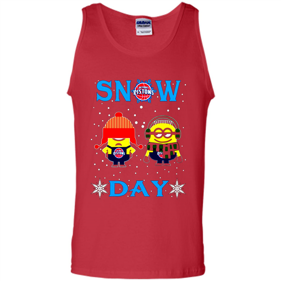 Snow Day Shirt For Detroit Pistons Vs Minion Fans pingpong