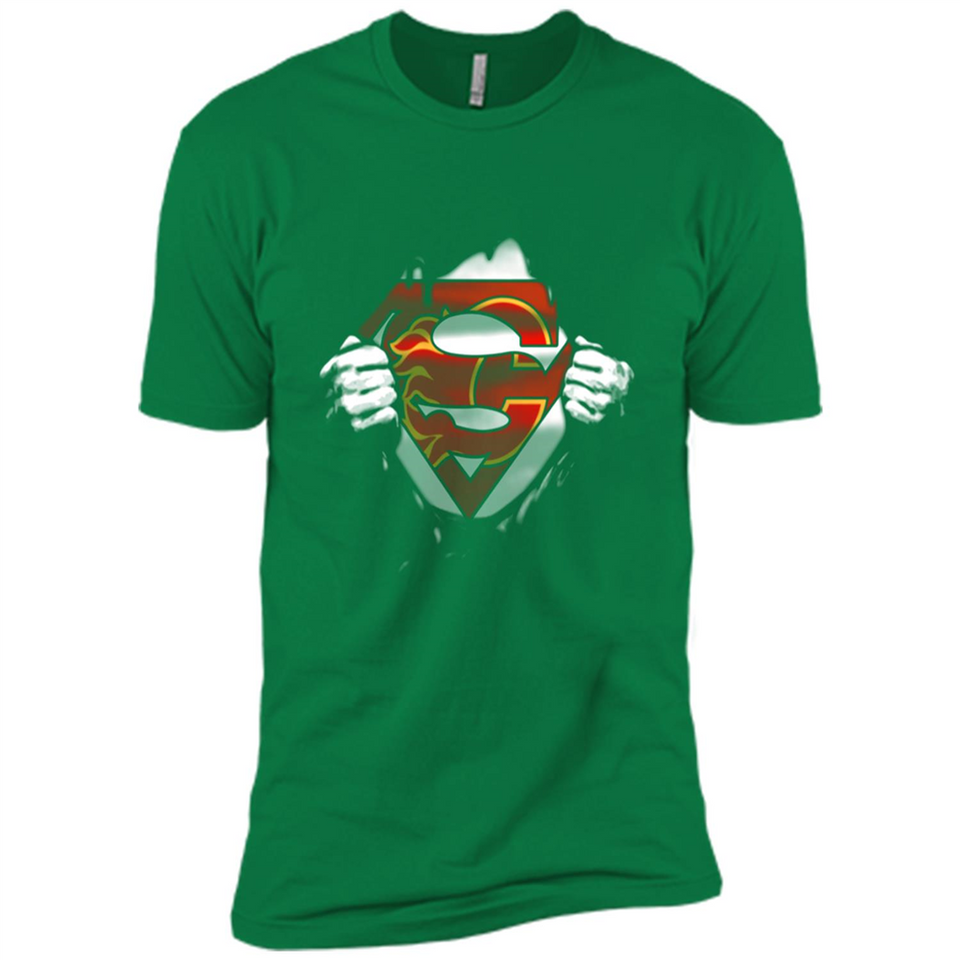 Calgary Flames And Superman Fans - Premium Short Sleeve T-Shirt