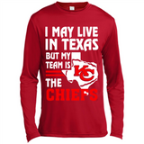 I May Live In Texas But My Team Is The Chiefs - Canvas Long Sleeve T-Shirt