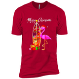 Flamingo Christmas Shirt, Merry Christmas Shirt , Flamingo - Premium Short Sleeve T-Shirt