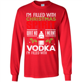 Christmas Gift Shirt Christmas Spirit Vodka Santa - Long Sleeve T-Shirt
