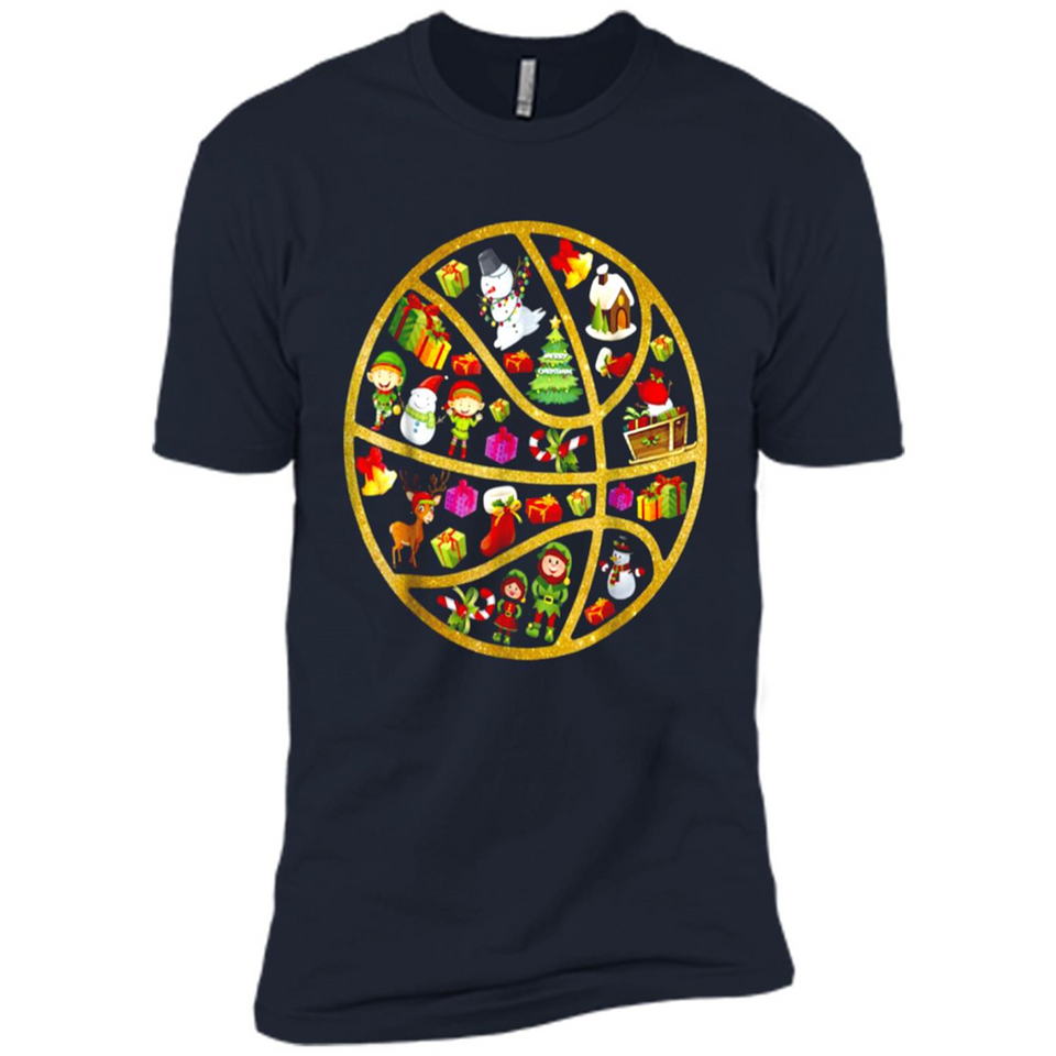 Basketball Christmas Ornament - Premium Short Sleeve T-Shirt