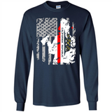 Paradise California Firefighter Thin Red Line Funds Youth T-Shirt PINGPONG - Long Sleeve T-Shirt