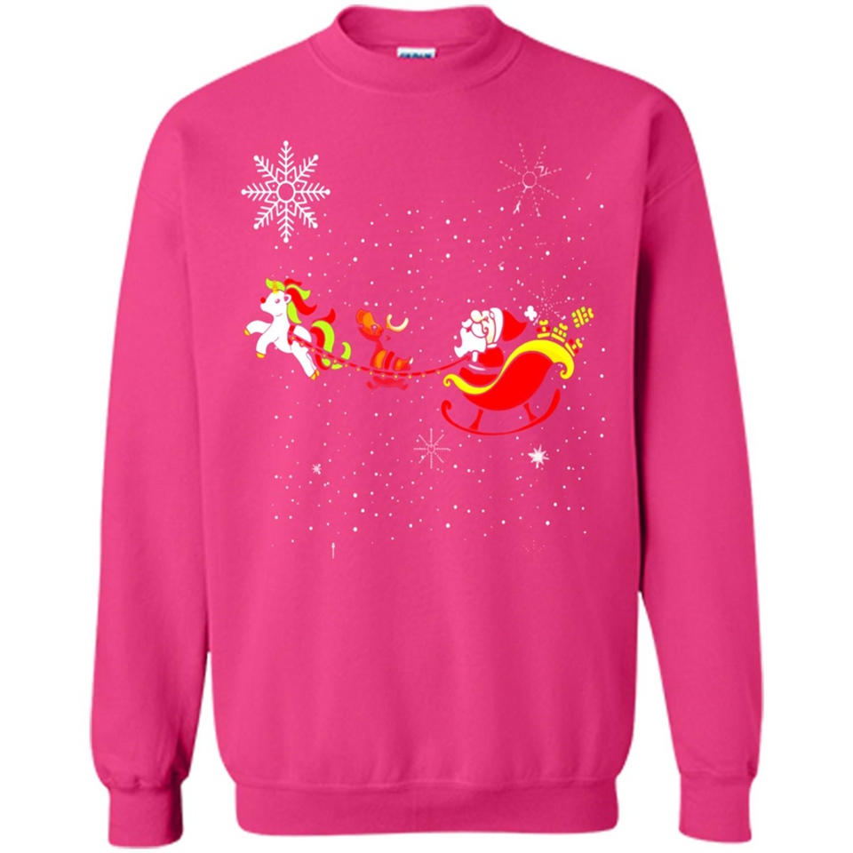 Christmas Unicorn Rudolph and Santa - Sweatshirt