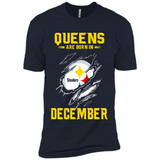 Queens Are Born In December - Pittsburgh Steelers Football - Premium Short Sleeve T-Shirt