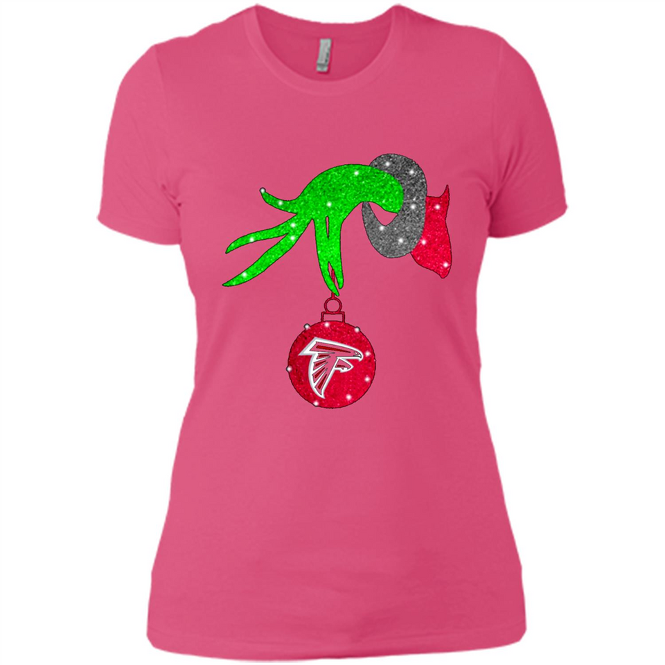 GRINCH HAND HOLDING ATLANTA FALCONS GLITTER CHRISTMAS PINGPONG