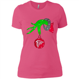 GRINCH HAND HOLDING ATLANTA FALCONS GLITTER CHRISTMAS PINGPONG