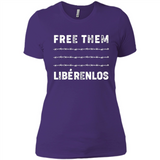 Peaceful Communities- Free Them Liberenlos Shirt PINGPONG - Ladies' Boyfriend T-Shirt