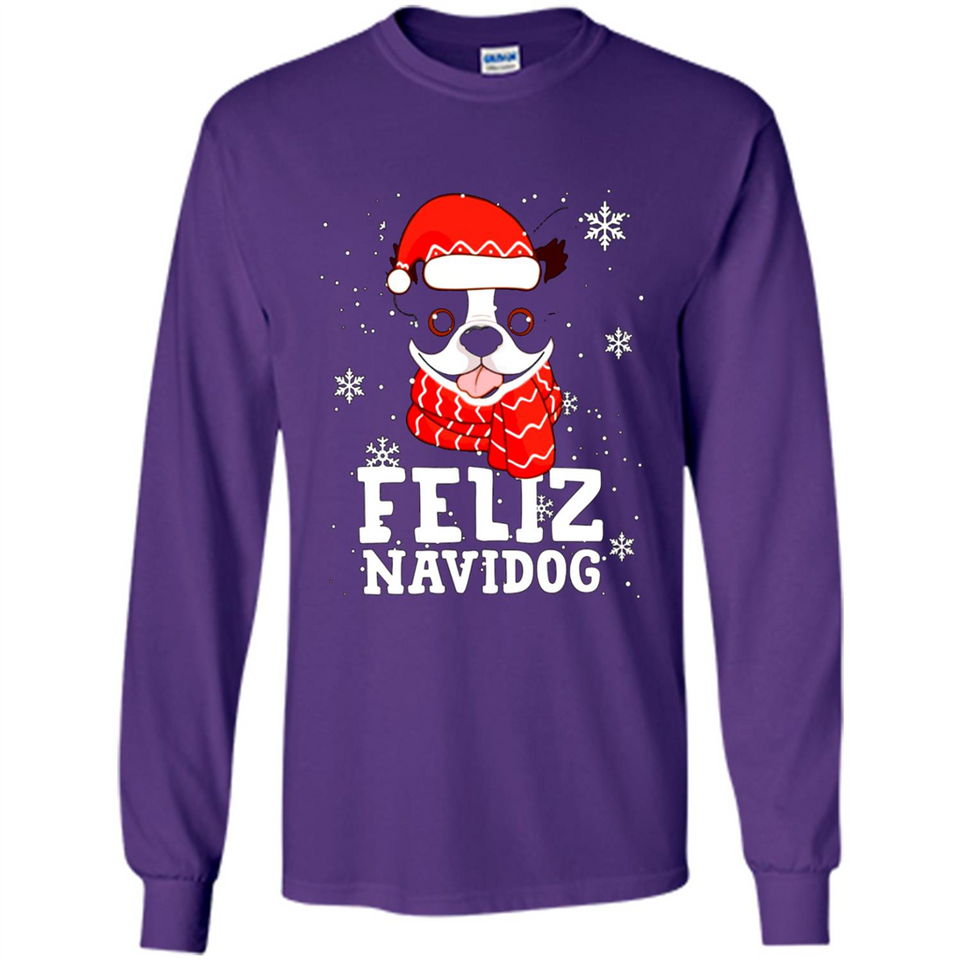 Feliz Navidog Boston Terrier Dog Ugly Xmas Sweater PING PONG
