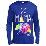 Mama Bear Shirt Tie Dye Family Vacation & Camping Tee - Canvas Long Sleeve T-Shirt