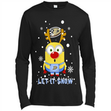 Minion Anaheim Ducks Ugly Christmas Sweater Let it Snow - Canvas Long Sleeve T-Shirt