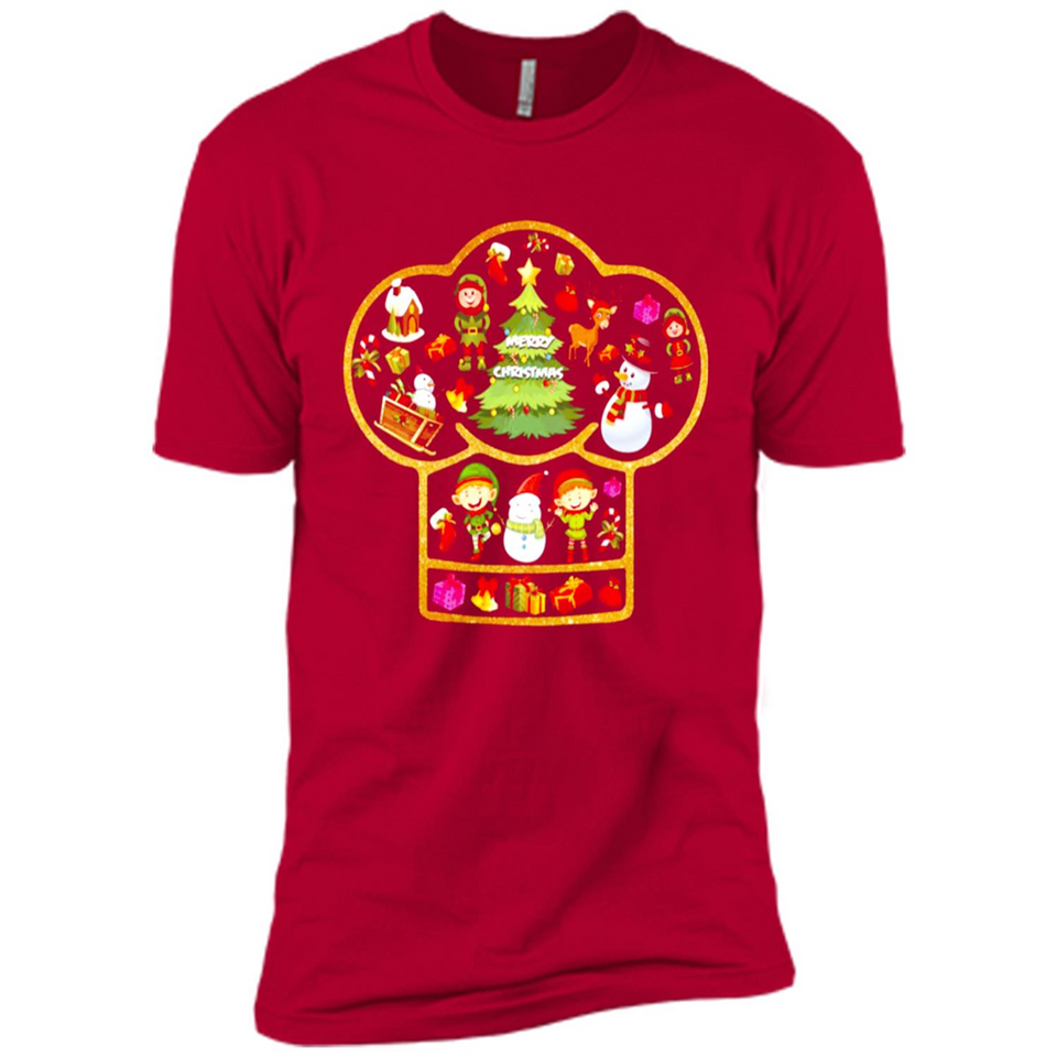 Chef Hat Christmas Ornament - Premium Short Sleeve T-Shirt
