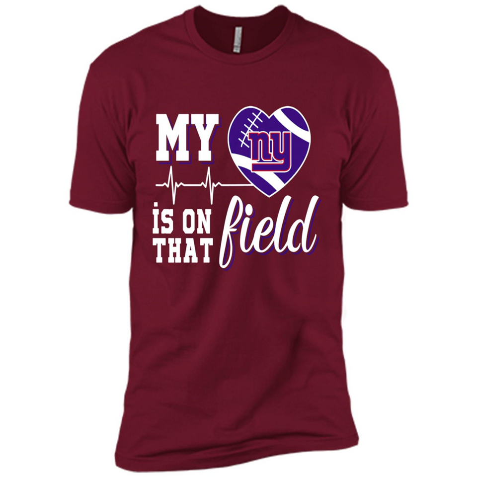 New York Giants Football My Heart is on that Field - Premium Short Sleeve T-Shirt
