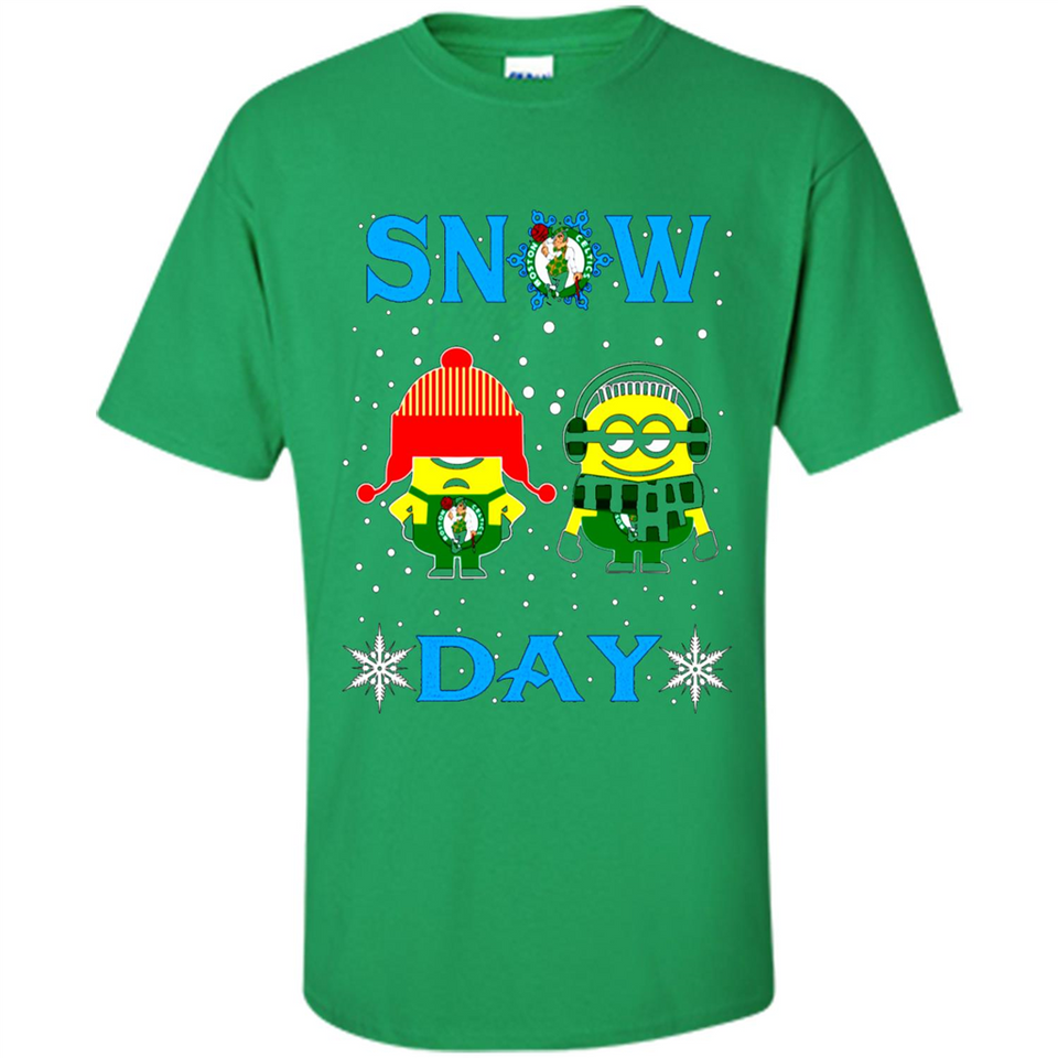 Snow Day Shirt For Boston Celtics Vs Minion Fans pingpong