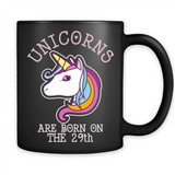 Unicorns Birthday T-shirt Born On The 29th Unicorn Magical
