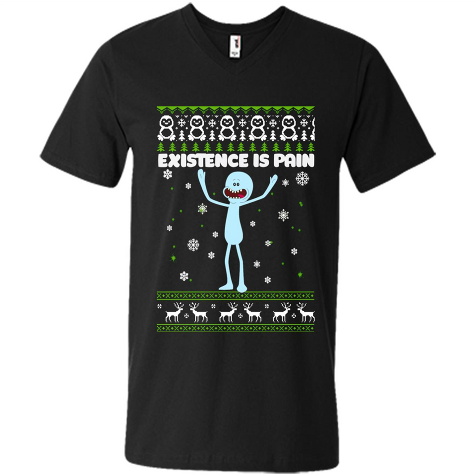 Mr Meeseeks Xistence Is Pain Ugly Christmas - Men's V-Neck