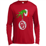 Amazing tee Oklahoma Sooners Glitter Grinch Monogram Ornament Christmas Gift - Canvas Long Sleeve T-Shirt