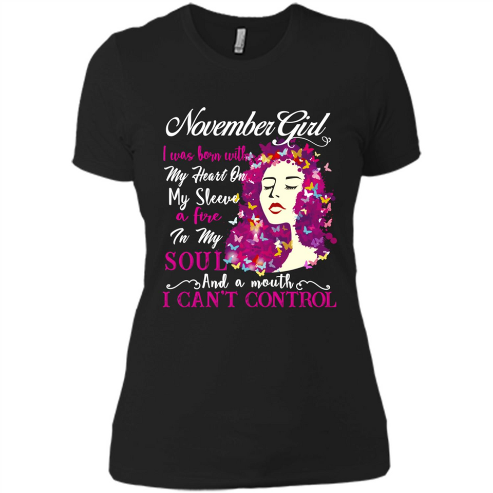 November Butterfly Girl - Ladies' Boyfriend T-Shirt