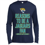 Reasons to be a Jacksonville Jaguars Fan Complete List on Back - Canvas Long Sleeve T-Shirt