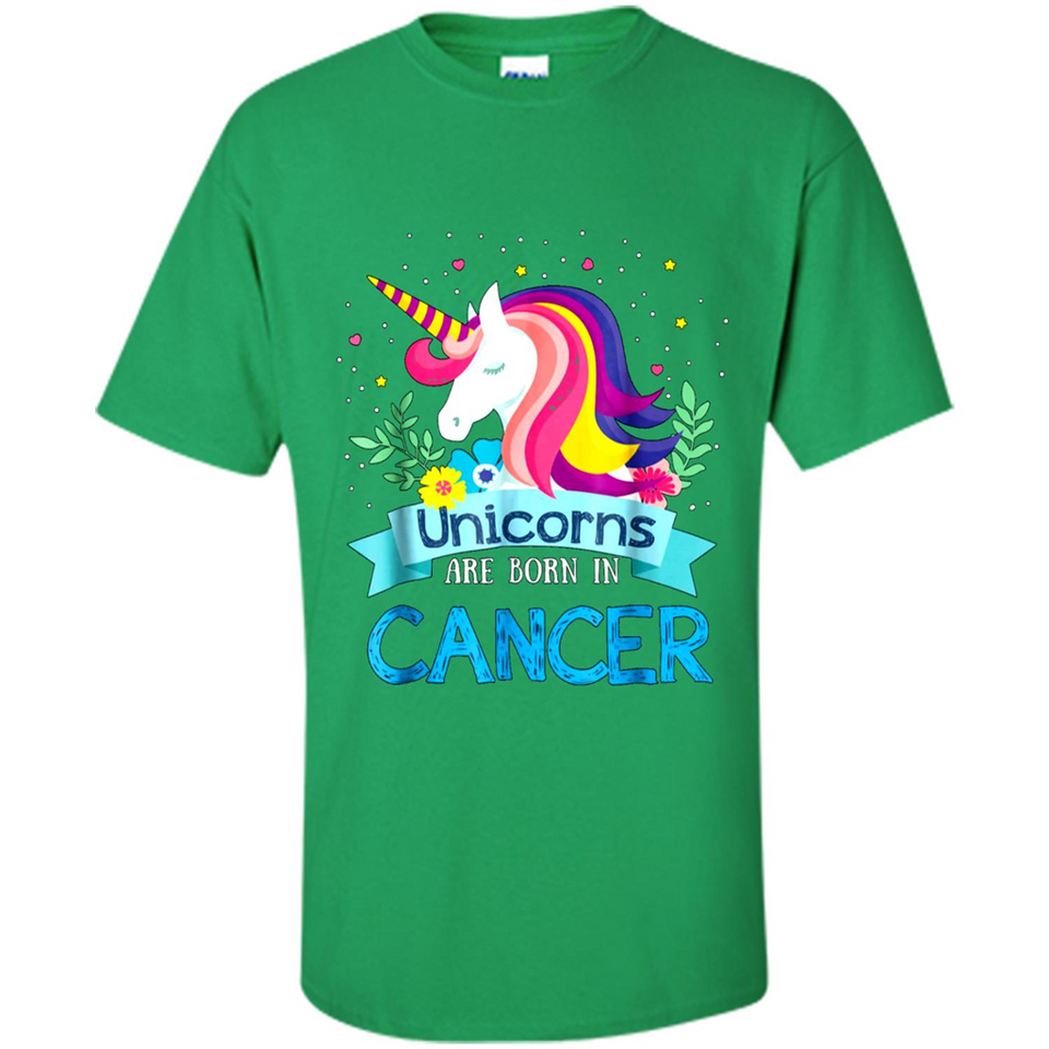 Unicorns are born in Cancer Birthday Rainbow Gift Custom Ultra Cotton
