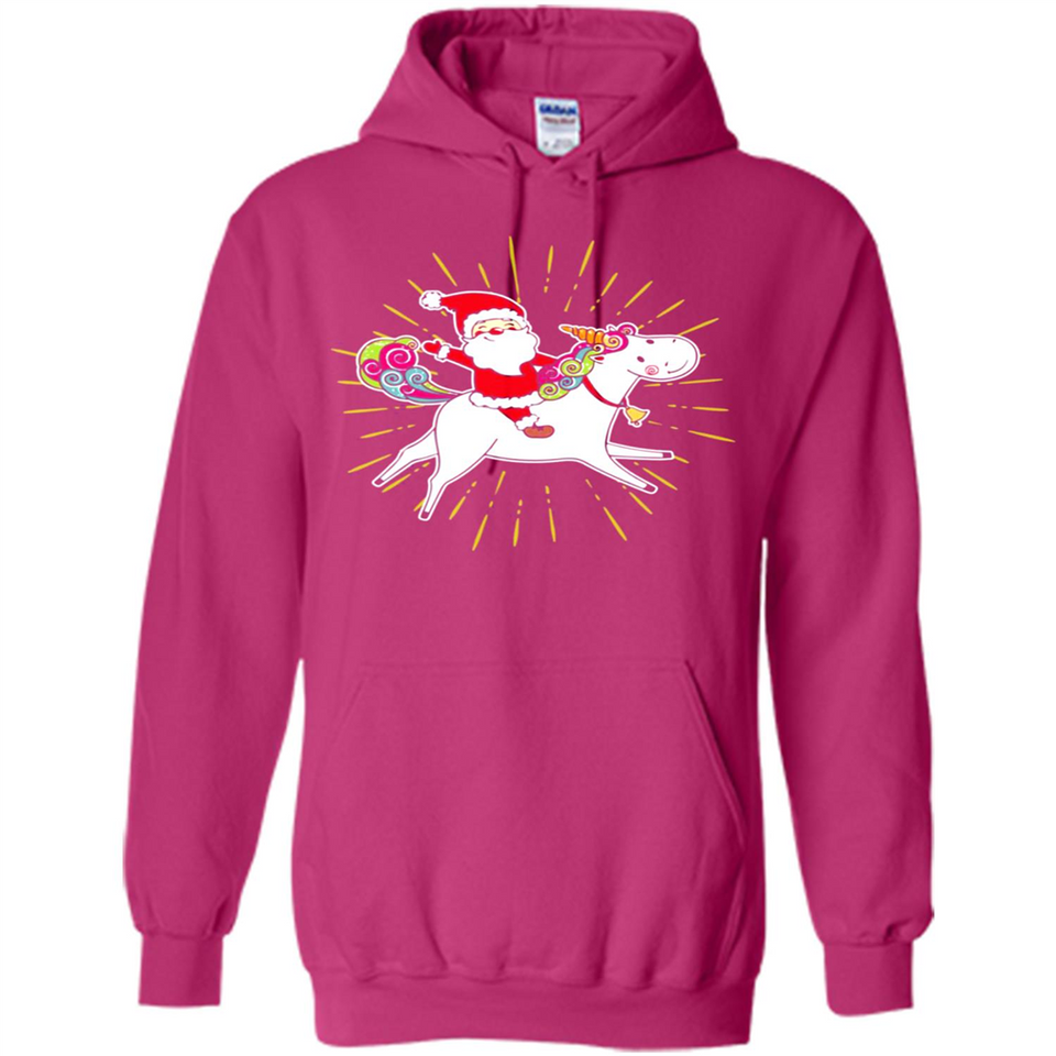 Unicorn And Santa Christmas - Hoodie