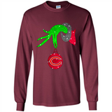 GRINCH HAND HOLDING CHICAGO BEARS GLITTER CHRISTMAS PINGPONG