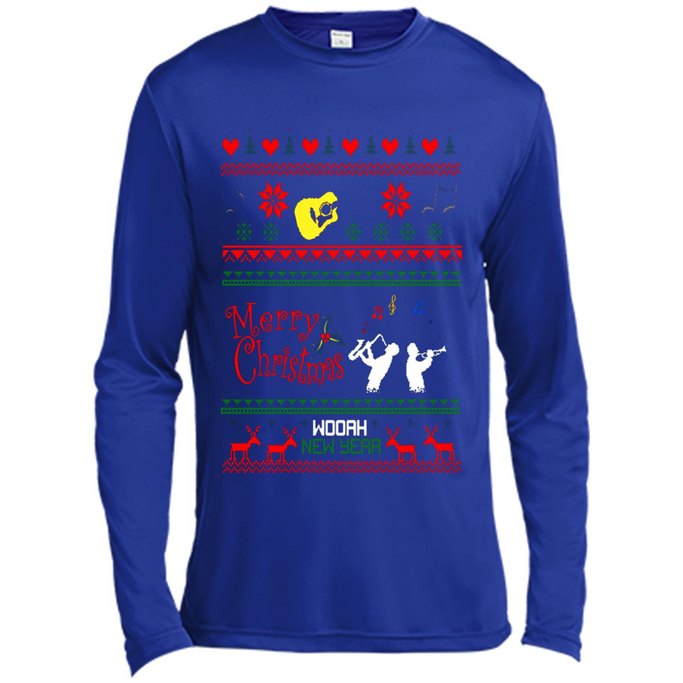 Music Ugly Christmas SweatShirt - Canvas Long Sleeve T-Shirt