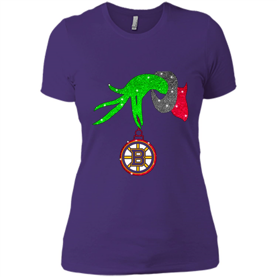 GRINCH HAND HOLDING BOSTON BRUINS GLITTER CHRISTMAS PINGPONG