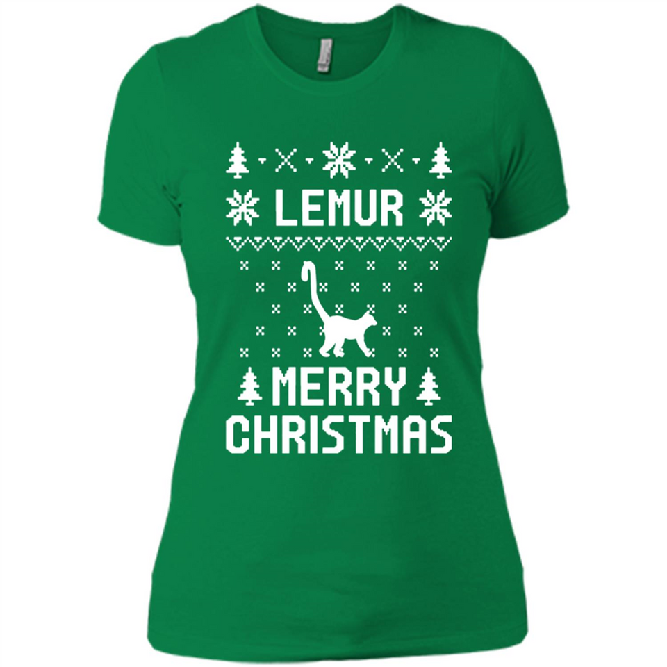 Vintage Tee For Women Men Graphic Shirts Lemur Ugly Christmas Sweater - Ladies' Boyfriend T-Shirt