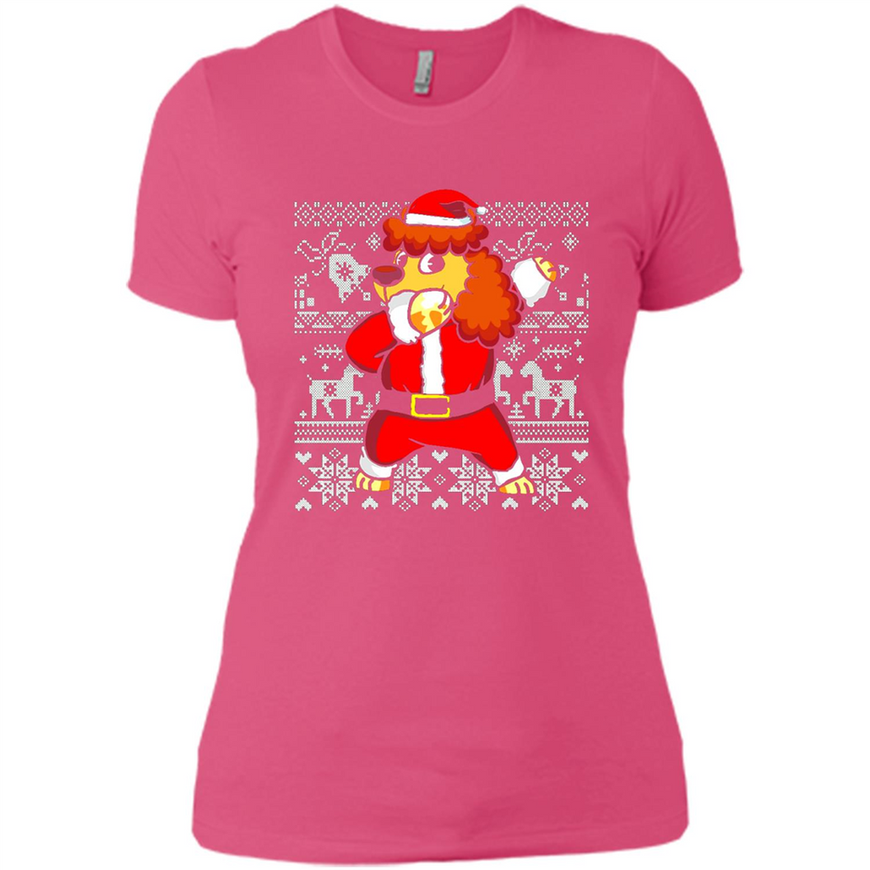 Dabbing Poodle Santa Christmas Holiday Sweatshirt - Ladies' Boyfriend T-Shirt