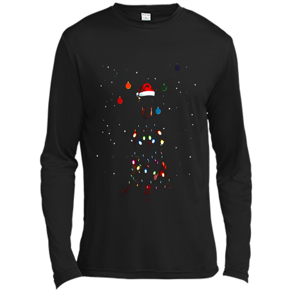 Doberman Santa Lights Christmas Dog Xmas Sweatshirt - Canvas Long Sleeve T-Shirt